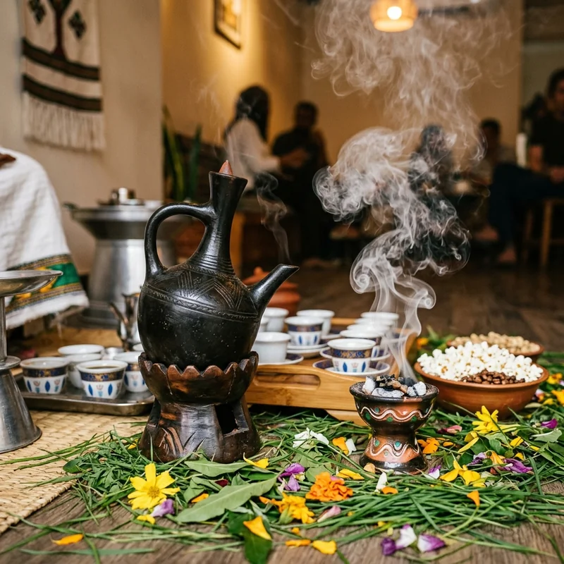 Traditional Ethiopian Coffee Ceremony at Fu Fut